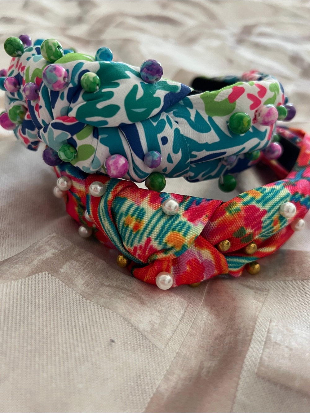 Women’s Colorful Beaded Knot Headband Set - Multicolor